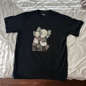 Kaws Black Graphic T-Shirt with Character Design